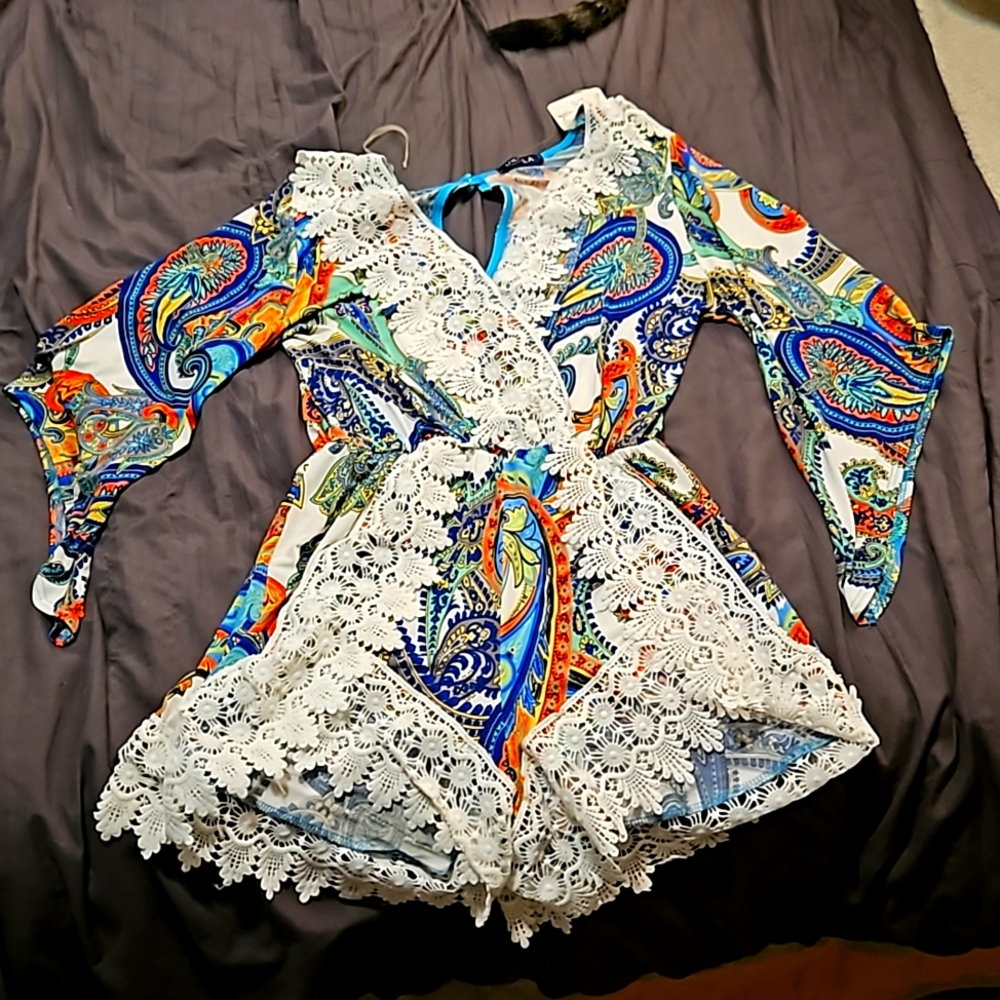 Women's Boho 1 piece short romper